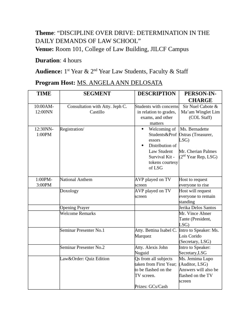 Revised Col Day 2026 Program | PDF