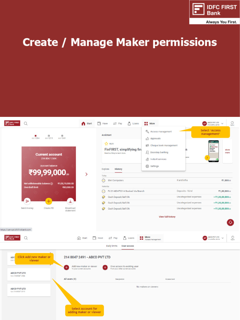 User Manual Maker Management Business FIRST | PDF