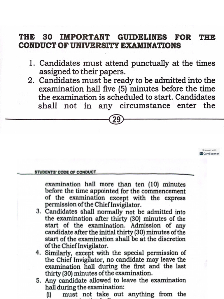 Exam Code of Conduct | PDF