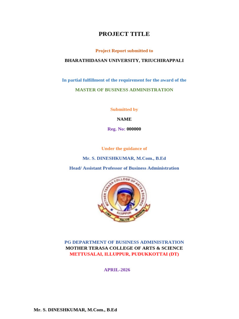 Mini Project Front Page | PDF | Thesis | Academia