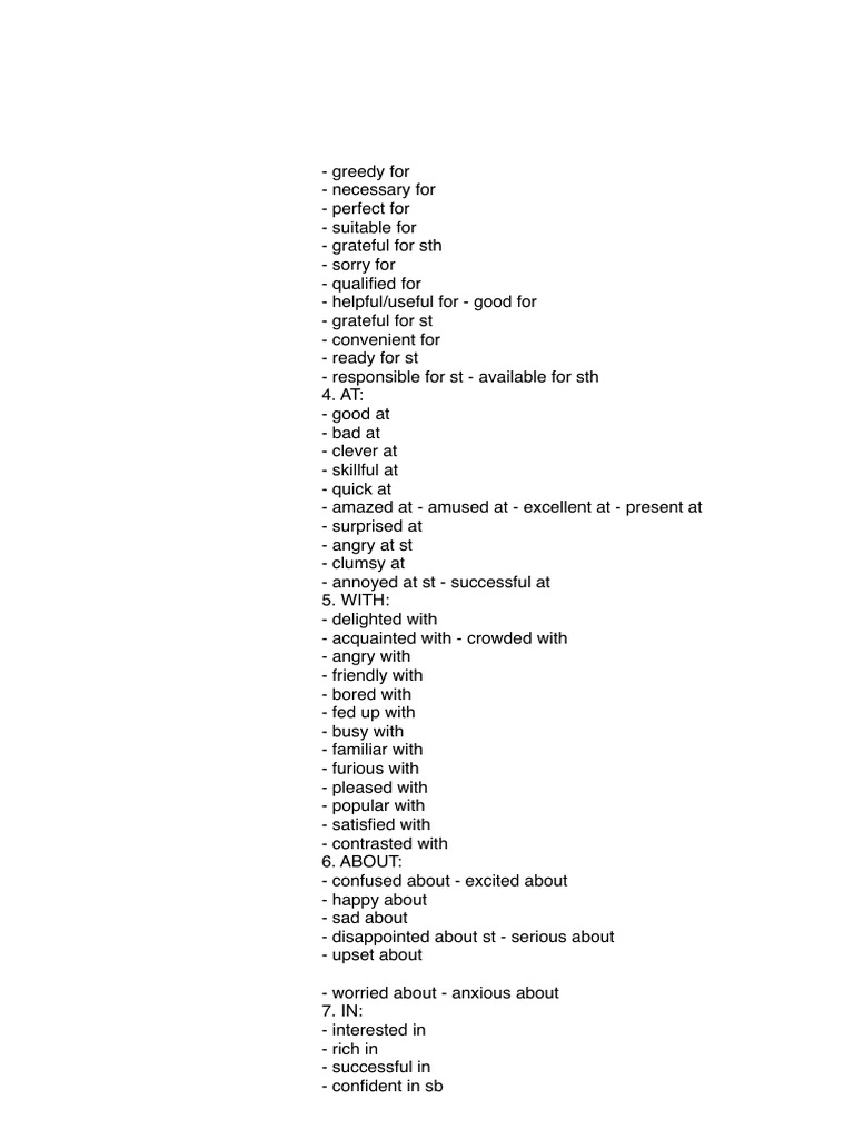 Adjective Prepos Clean A4 | PDF | Chess Theory | Chess