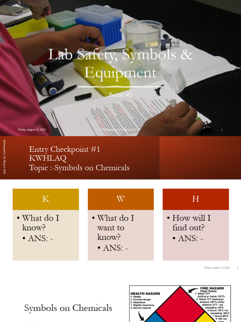 Lab Safety, Symbols & Equipment 2023-24 | PDF