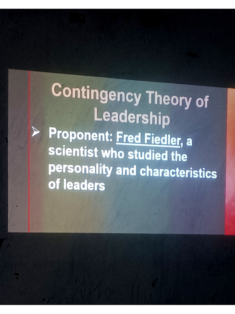 Contingency Theory of Leadership | PDF