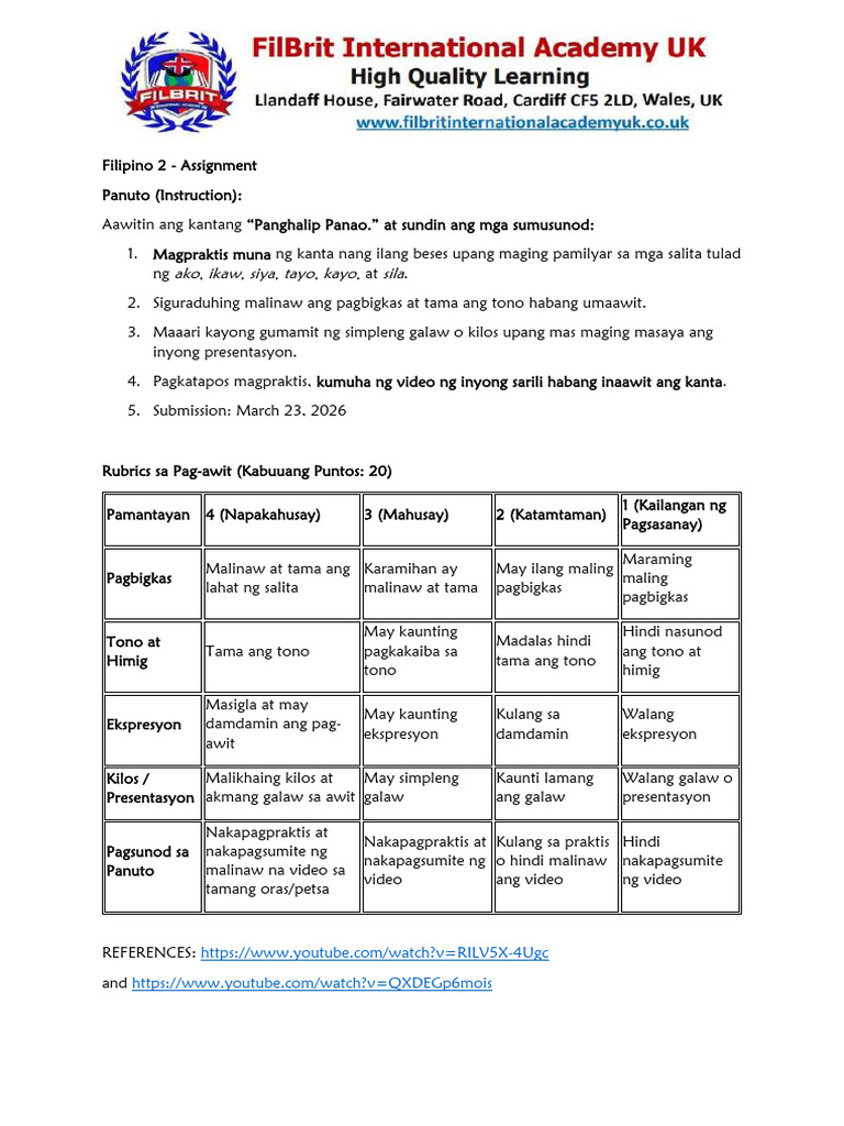 Filipino 2 - Assignment | PDF