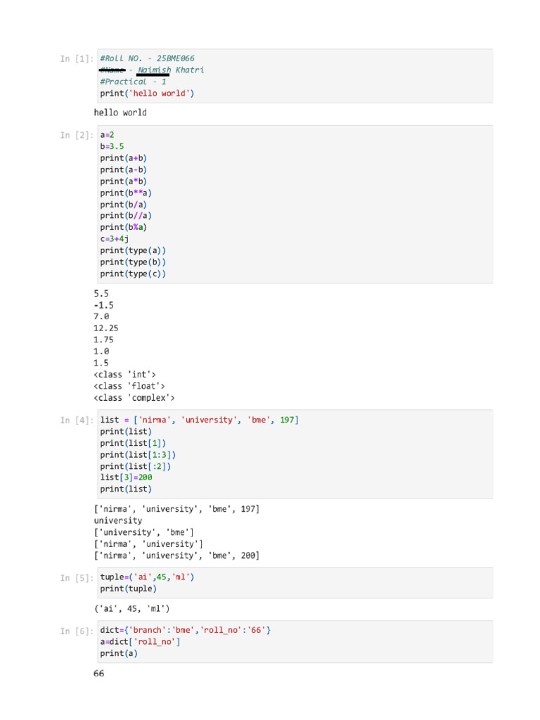 Basics of Python and Numpy All | PDF