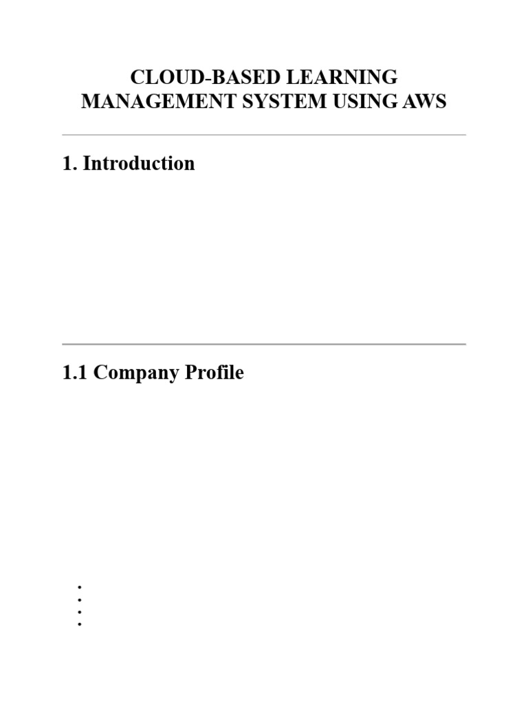 Cloud-Based Learning Management System Using AWS Document-1 | PDF ...