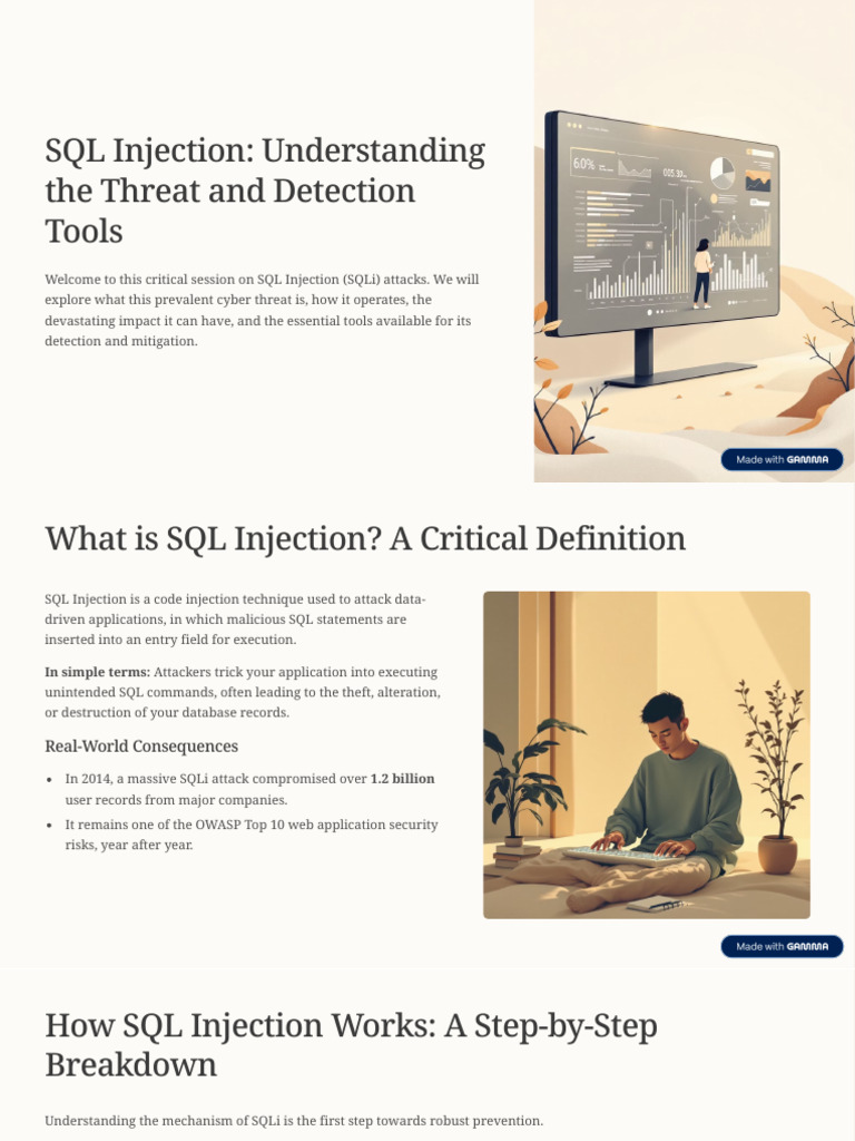SQL Injection Understanding The Threat and Detection Tools | PDF ...
