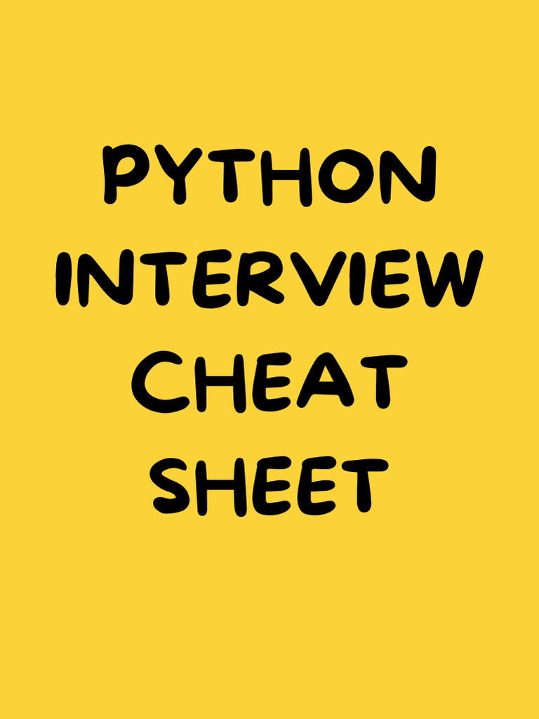 Best Python Cheatsheet For Your Interviews 1767855724 | PDF