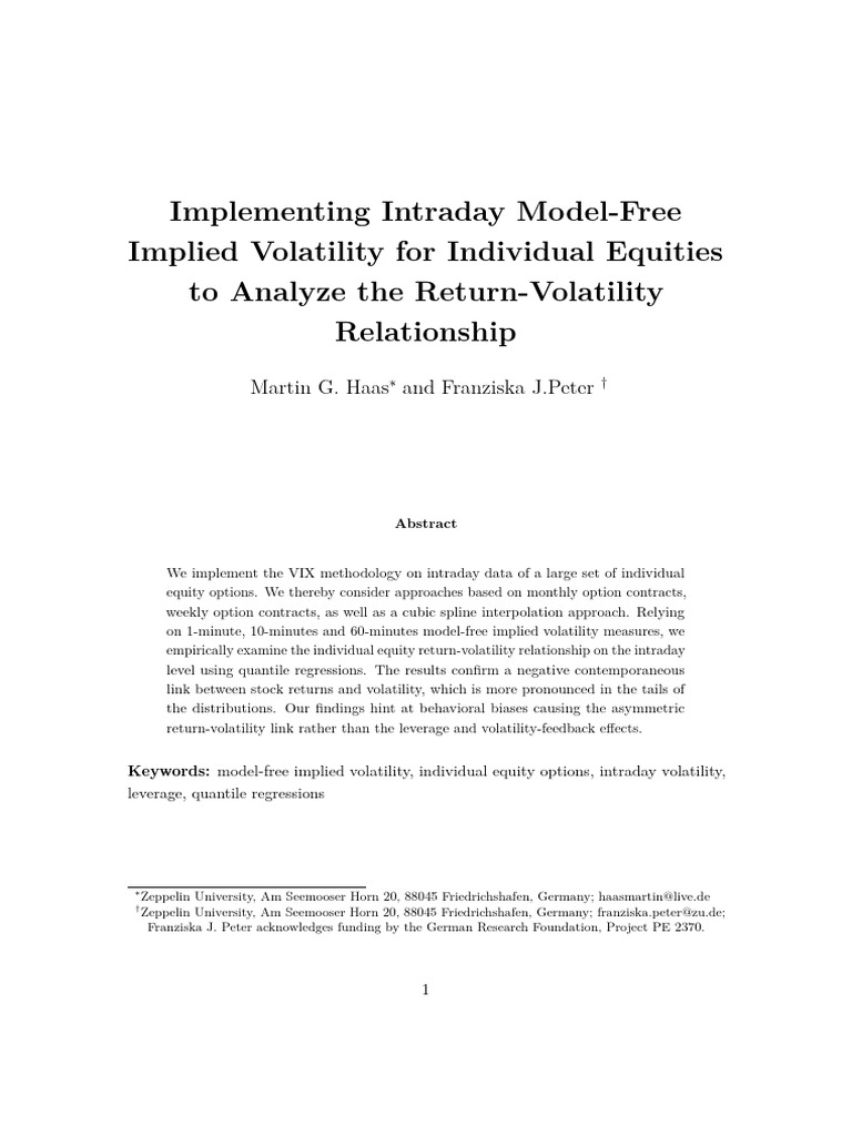 HAAS-Implementing Intraday Model-Free Implied Volatility For Individual ...