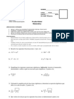 Prueba Global Segundo Medio