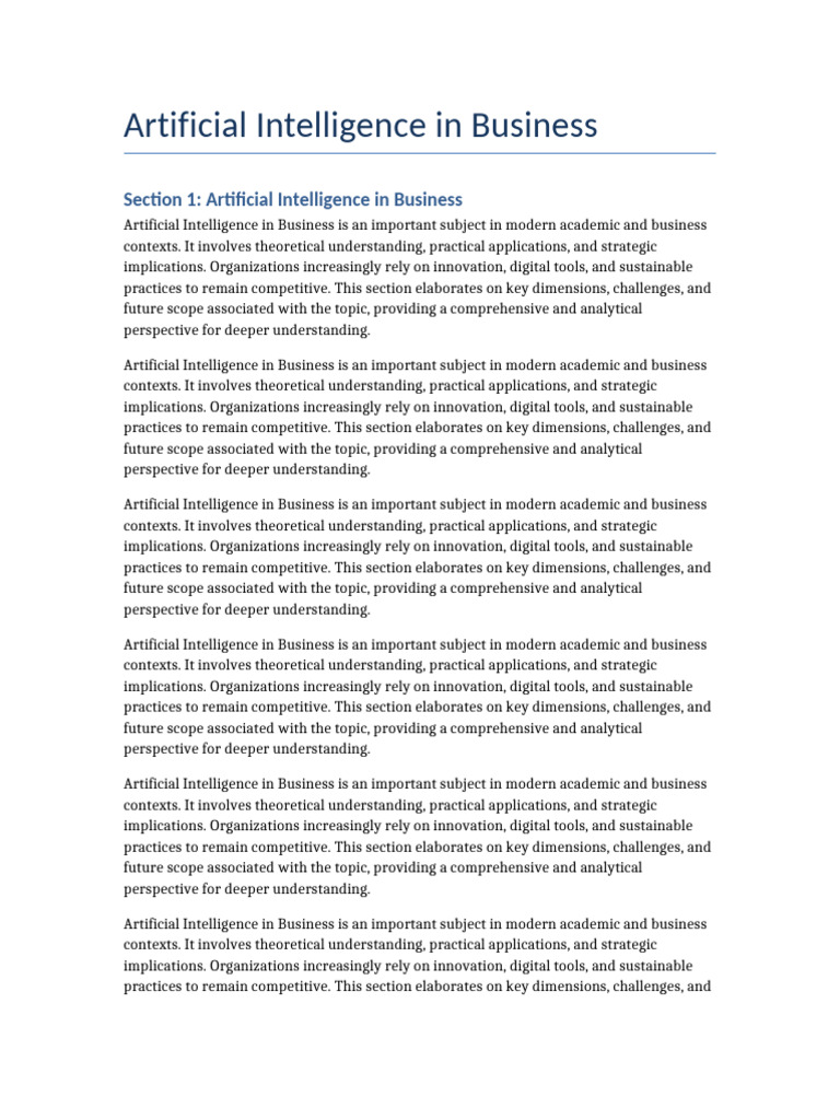 AI in Business | PDF | Understanding | Artificial Intelligence