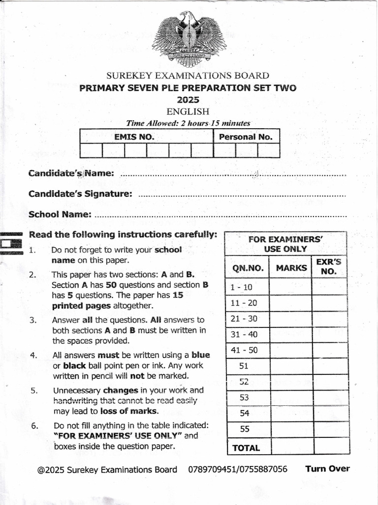 ENG SURE KEY PRE REG 3 at TR Micah | PDF