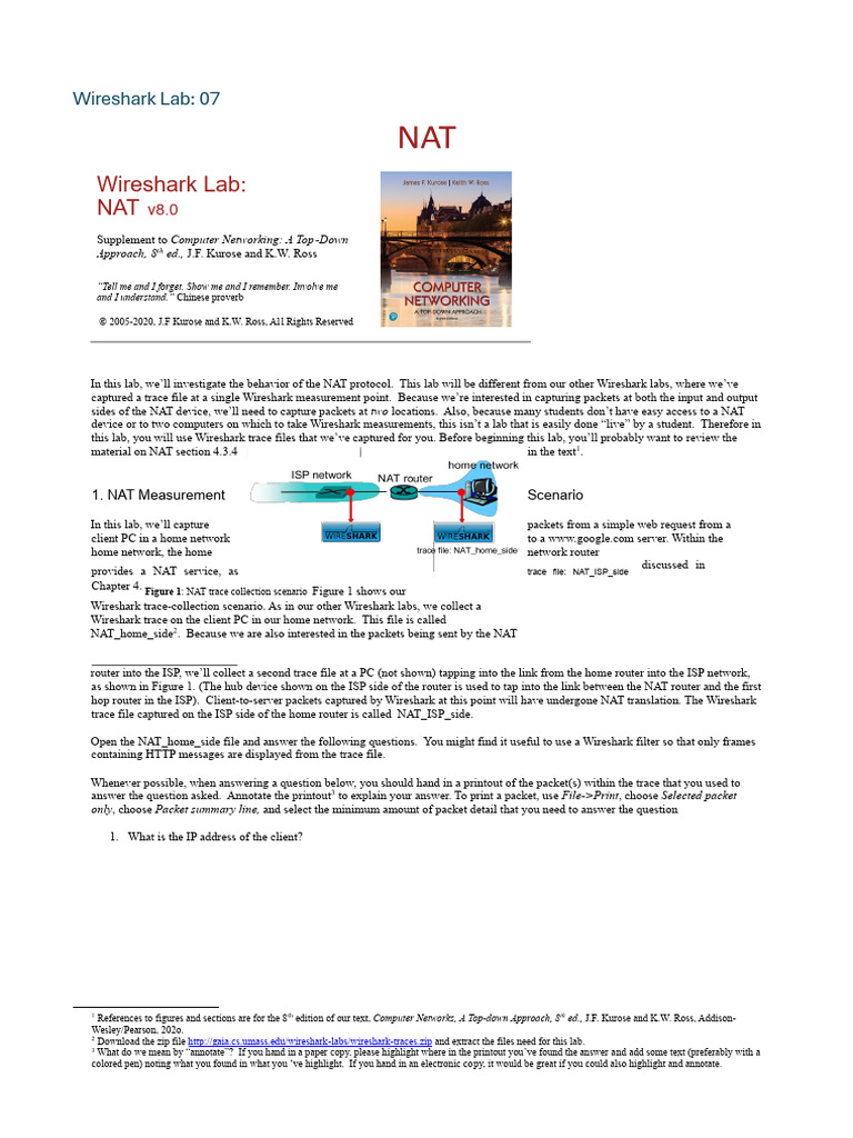 Bcsf24m006 Cn Lab7 | PDF | Transmission Control Protocol | Port ...
