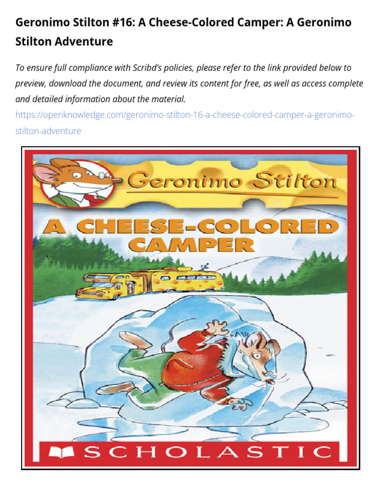 Geronimo Stilton 16 A Cheese Colored Camper A Geronimo Stilton ...
