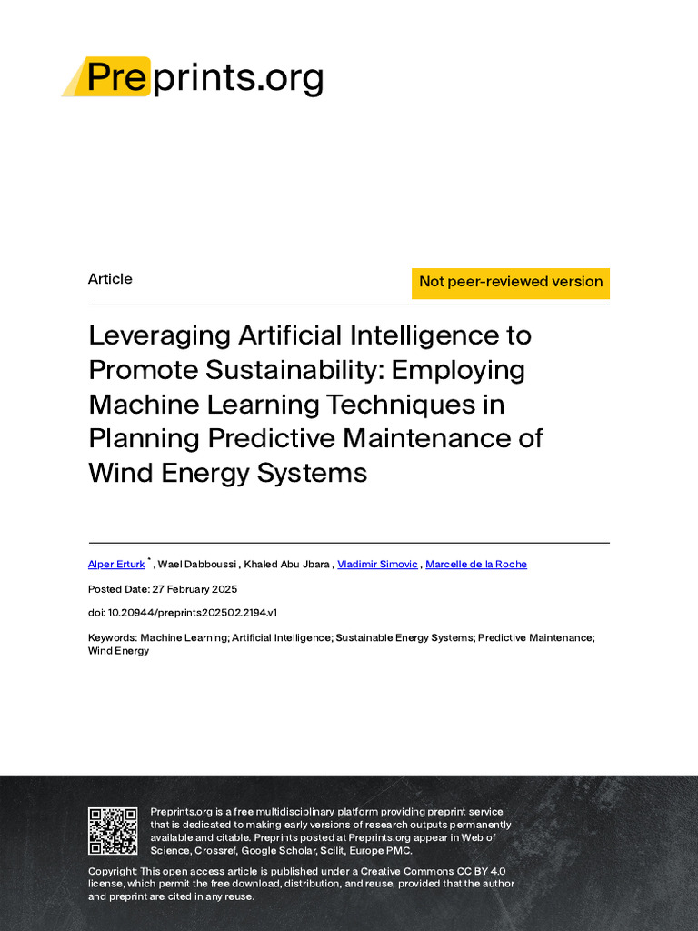 Artificial Intelligence For Predictive Maintenance in Power Systems ...