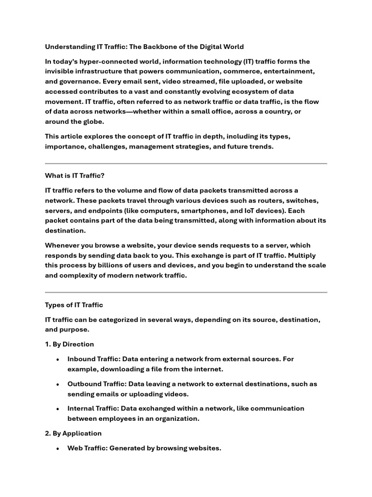Understanding IT Traffic | PDF | Computer Network | Cloud Computing