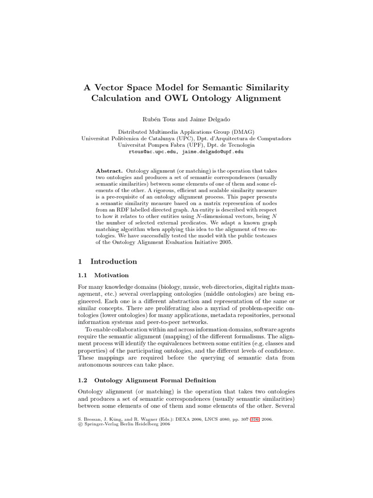 A Vector Space Model For Semantic Similarity | PDF | Resource ...
