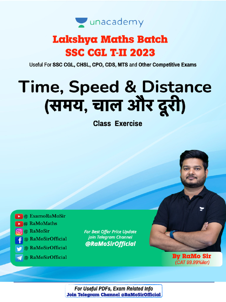Time Speed Distance Class Exercise | PDF