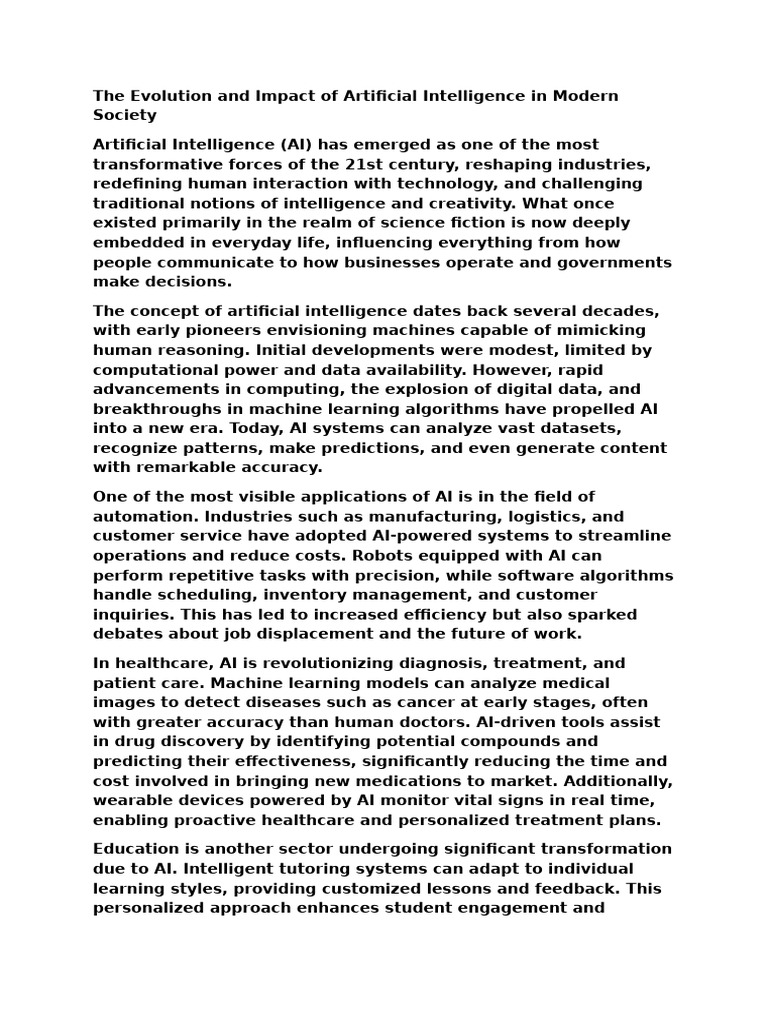 The Future of Artificial Intelligence | PDF