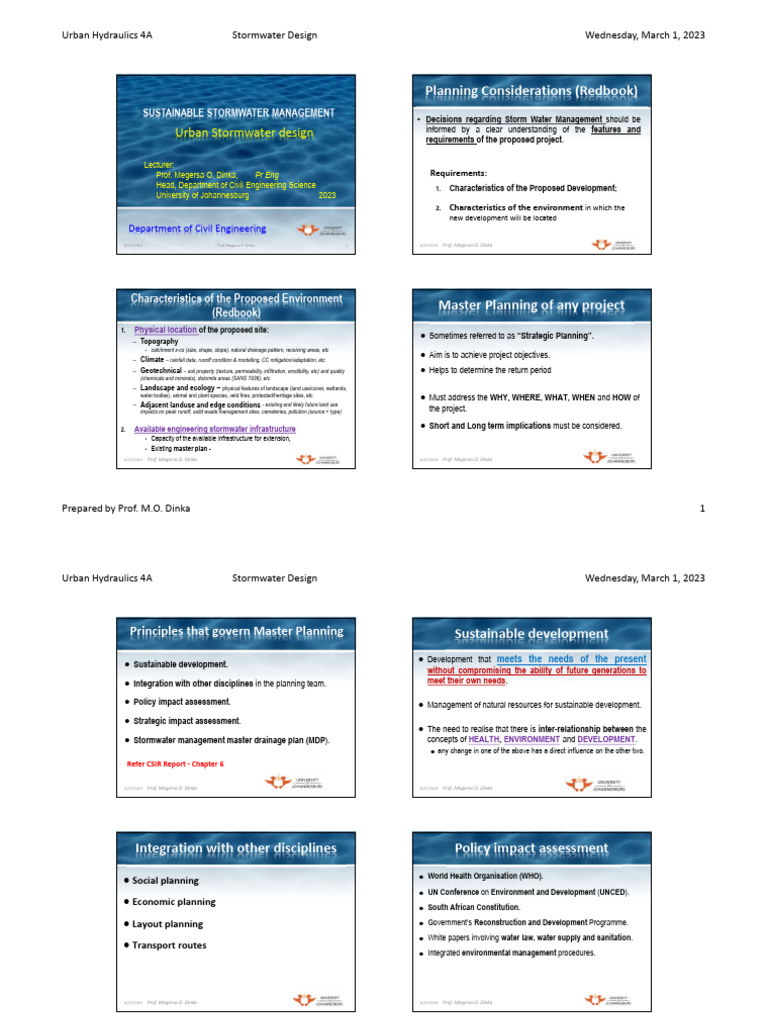 Lecture 9-10 Stormwater System Design | PDF | Stormwater | Surface Runoff