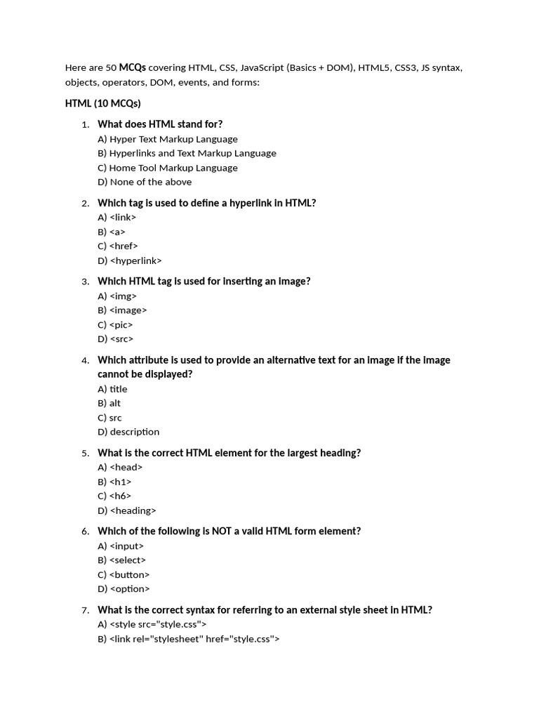 Test 1 | PDF | Html | Html Element