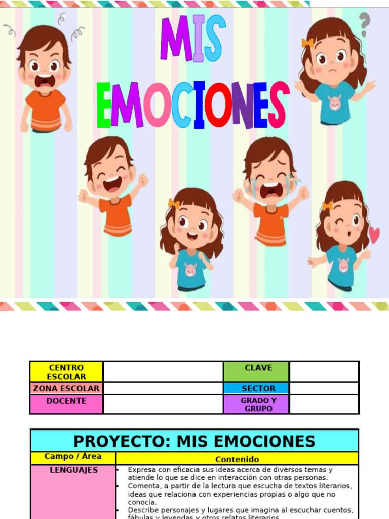Plan Emociones | PDF | Las emociones | Autorregulación emocional