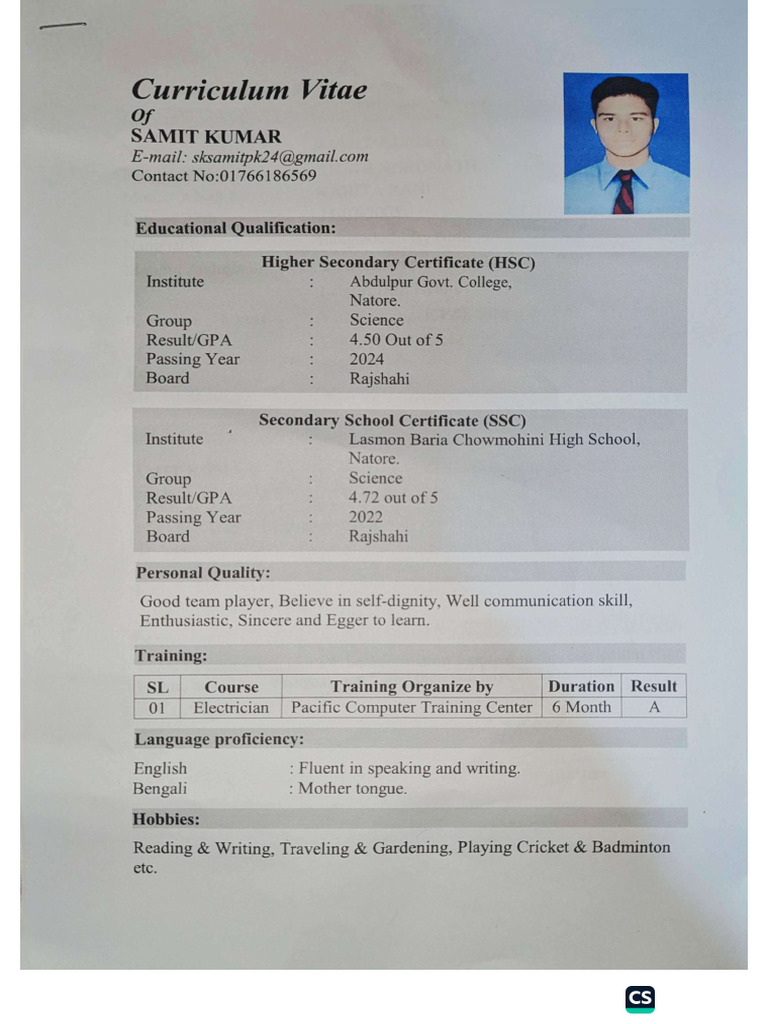 CV Samit | PDF