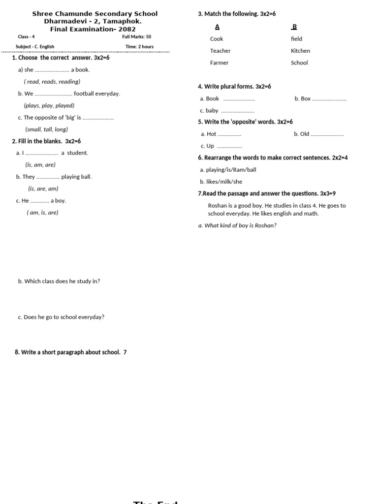 English Class 4 | PDF