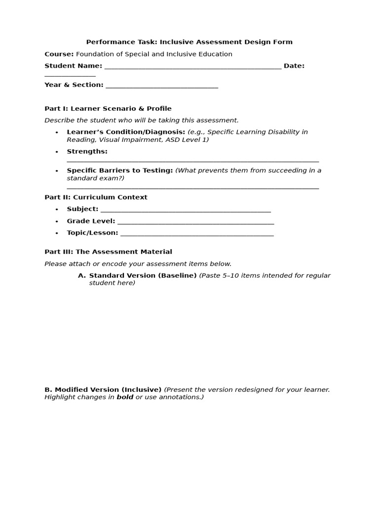 FSIE Performance Task 1 | PDF