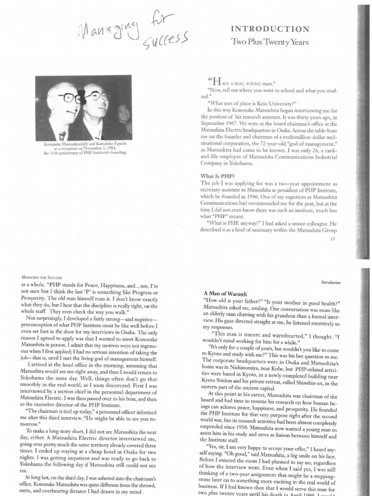 Managing For Success Abstract | PDF