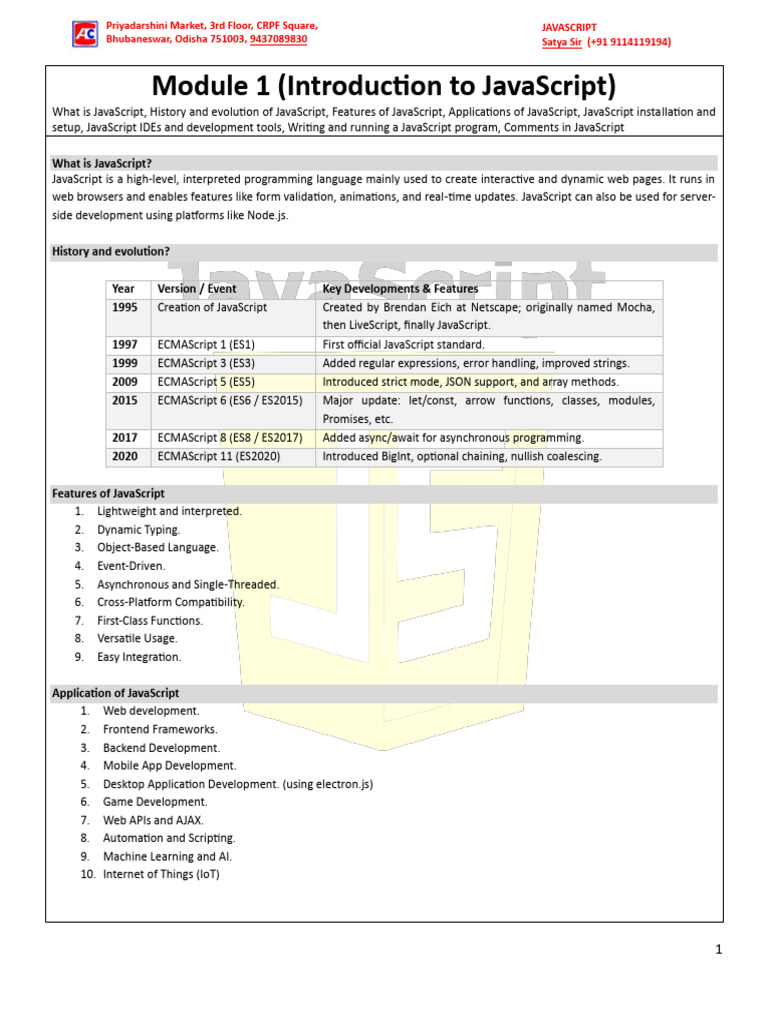 Javascript Notes | PDF | Java Script | Parameter (Computer Programming)