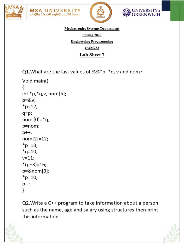 Lab Sheet 7 | PDF