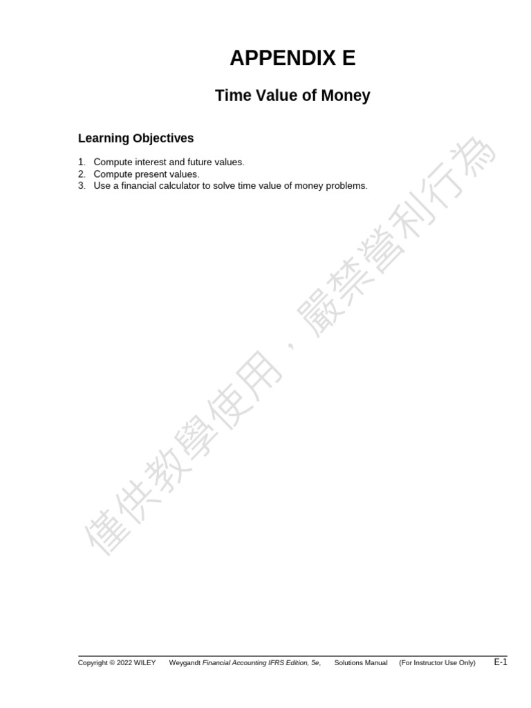 Wey IFRS 5e SM Appendix E | PDF