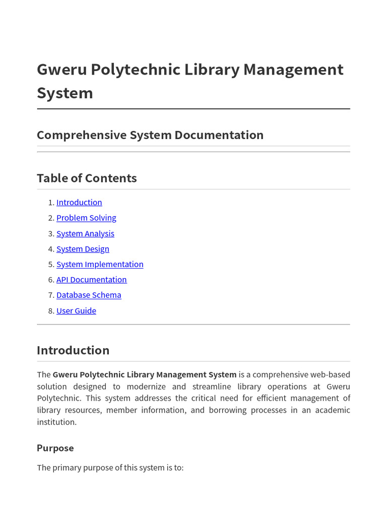 System Documentation | PDF | Databases | Libraries