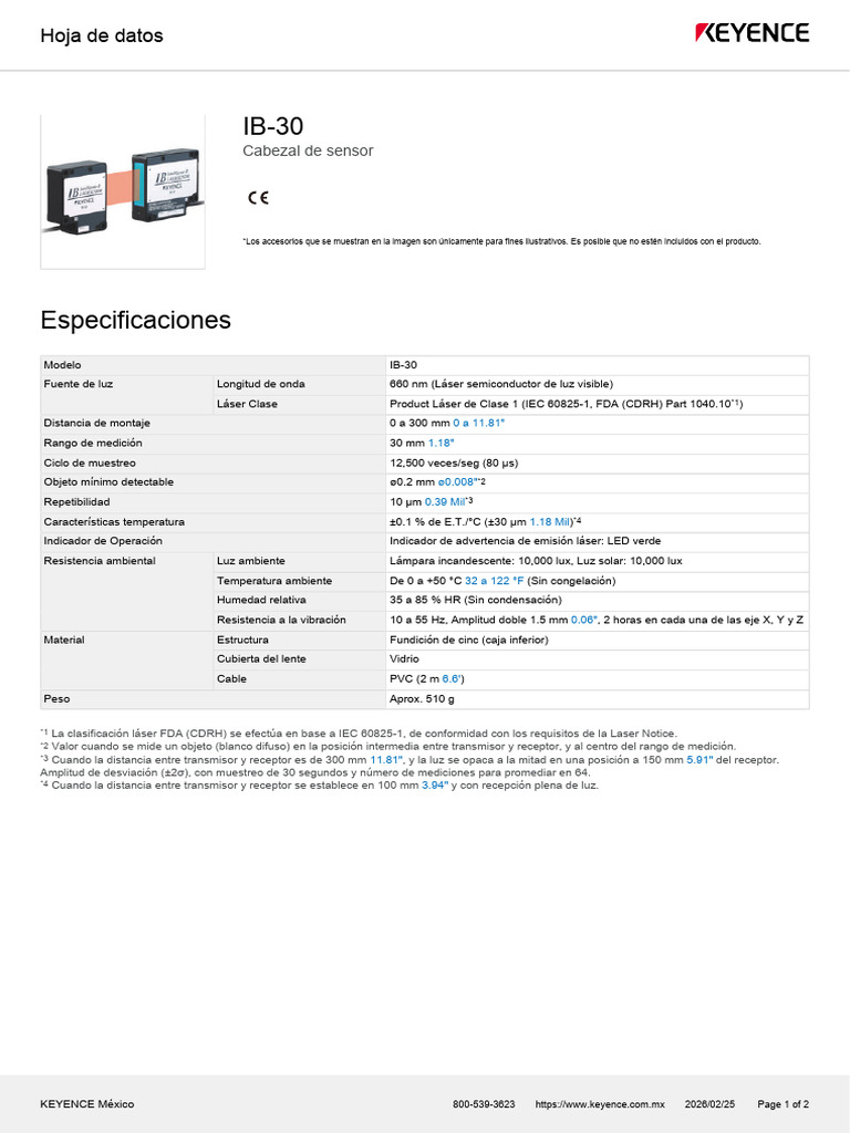 IB 30 Datasheet | PDF | Radiación electromagnética | Ligero