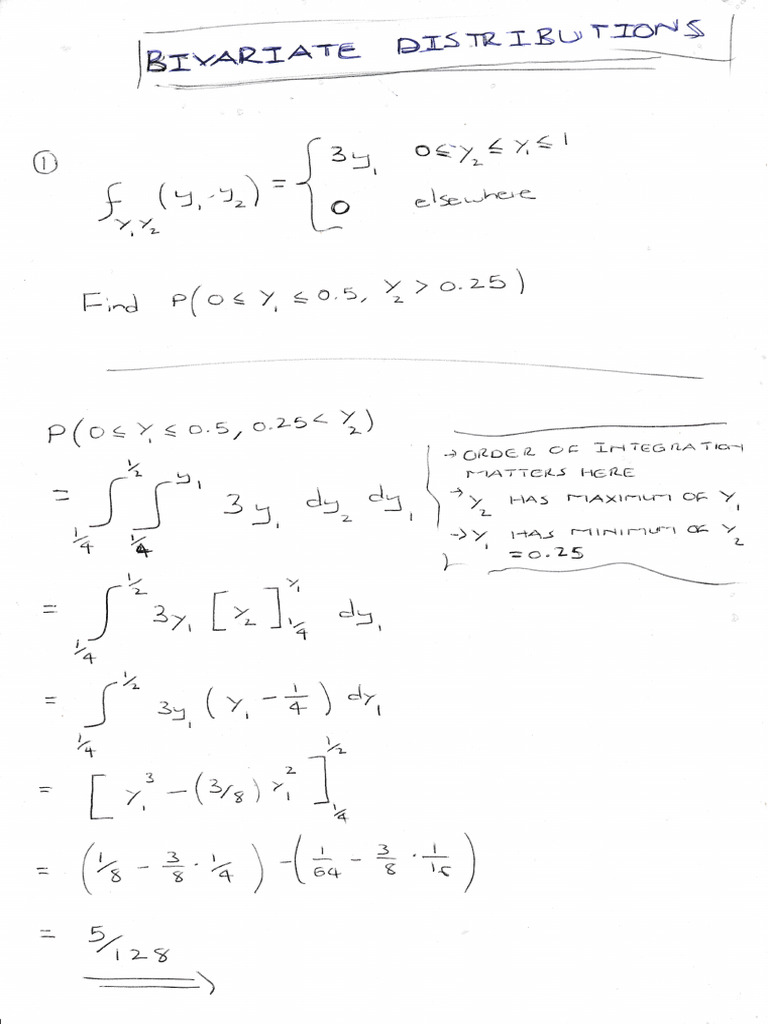 Bivariate Distributions - Exercises | PDF