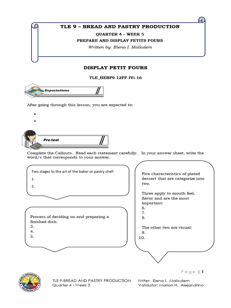 Tle 9 Bread - Pastry Production Q4 Week 5 | PDF | Taste | Umami