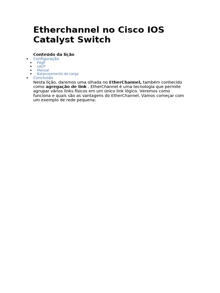 Etherchannel No Cisco IOS Catalyst Switch | PDF