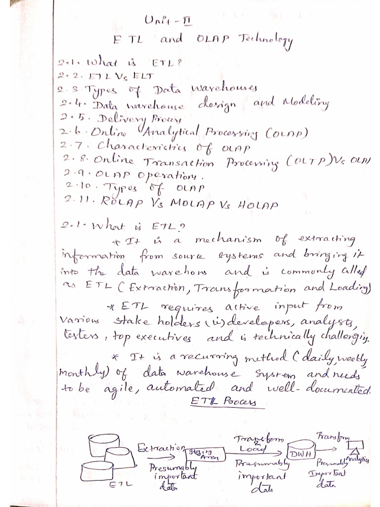 Data Warehousing Unit 2 | PDF
