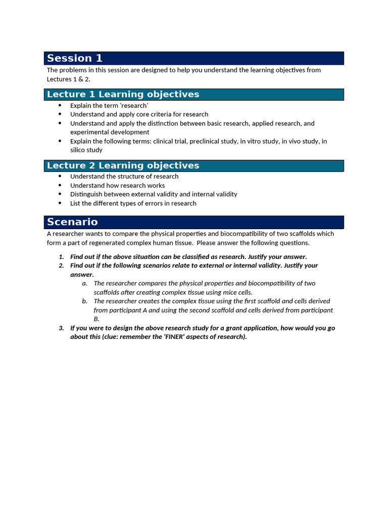 Problem-Solving Session 1 - Qs | PDF