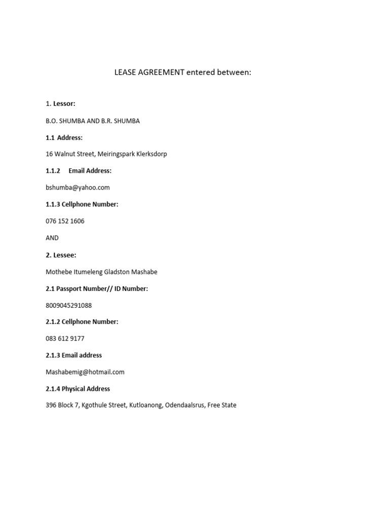 LEASE AGREEMENT 22B Almond Street (1) | PDF | Lease | Civil Law (Common ...