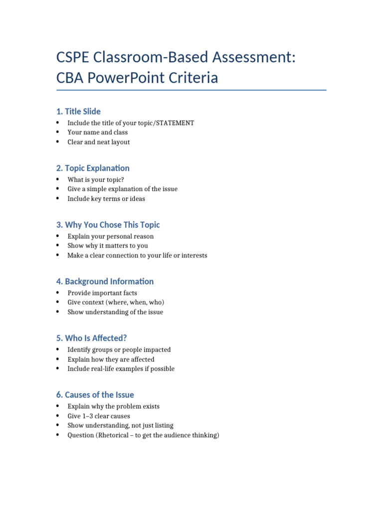 CSPE PowerPoint Criteria | PDF