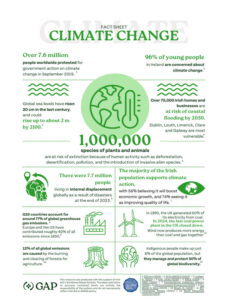 Climate Change Teacher Factsheet | PDF | Climate Change | Deforestation