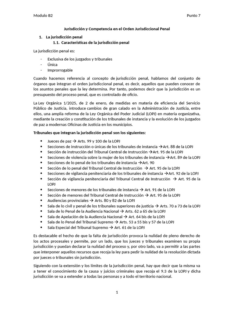 Jurisdiccion y Competencia en El Orden Penal | PDF | Judicaturas ...