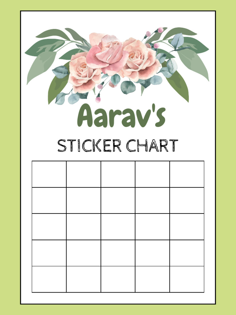 Rainbow Sticker Chart | PDF