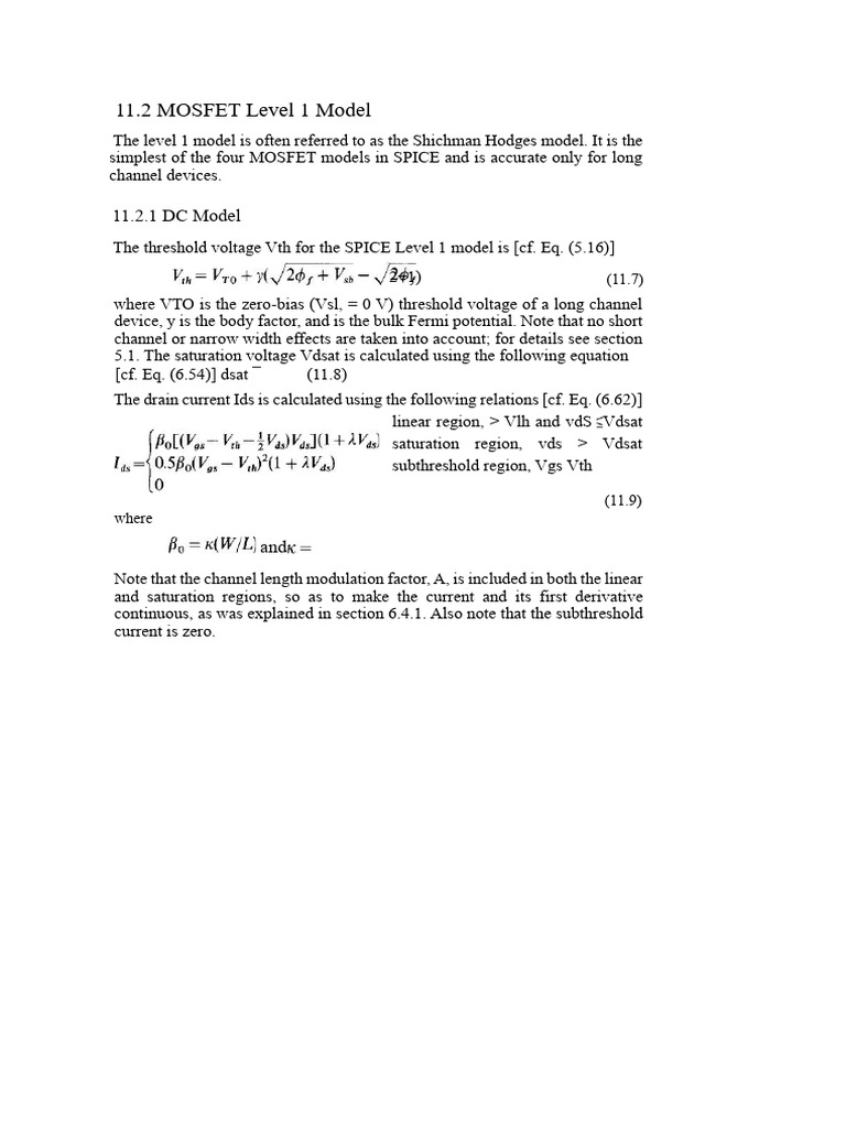 6-MOSFET SPICE LEVEL-3 Model Parameters-15-02-2025 | PDF | Mosfet ...