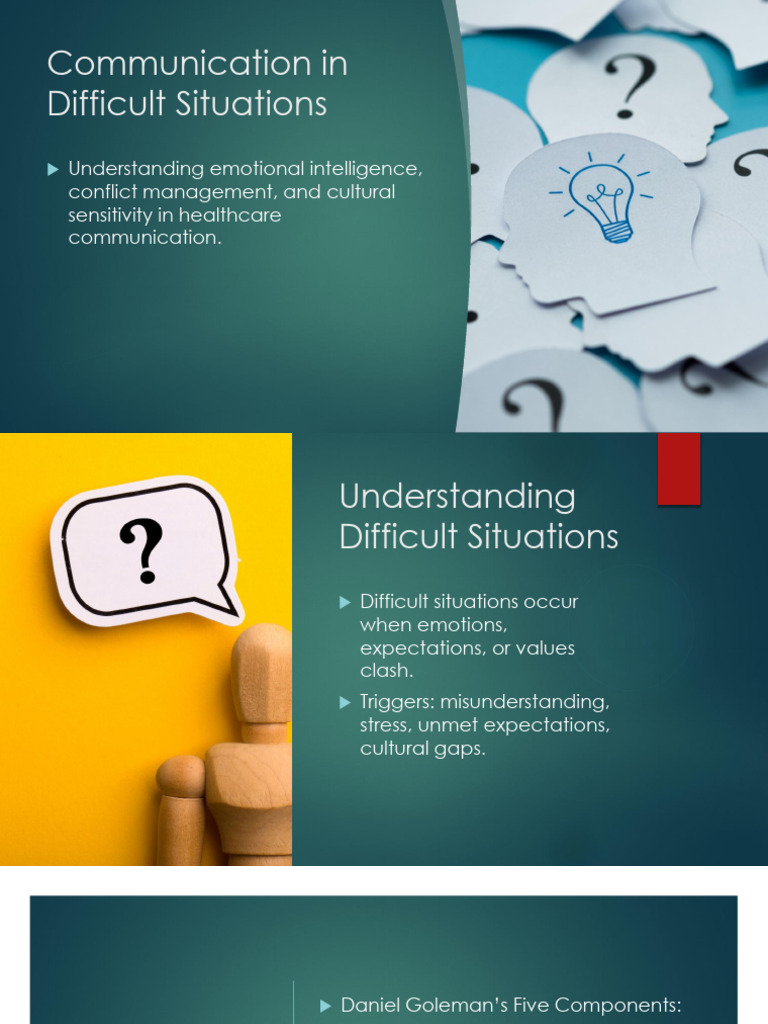 Communication in Difficult Situations | PDF