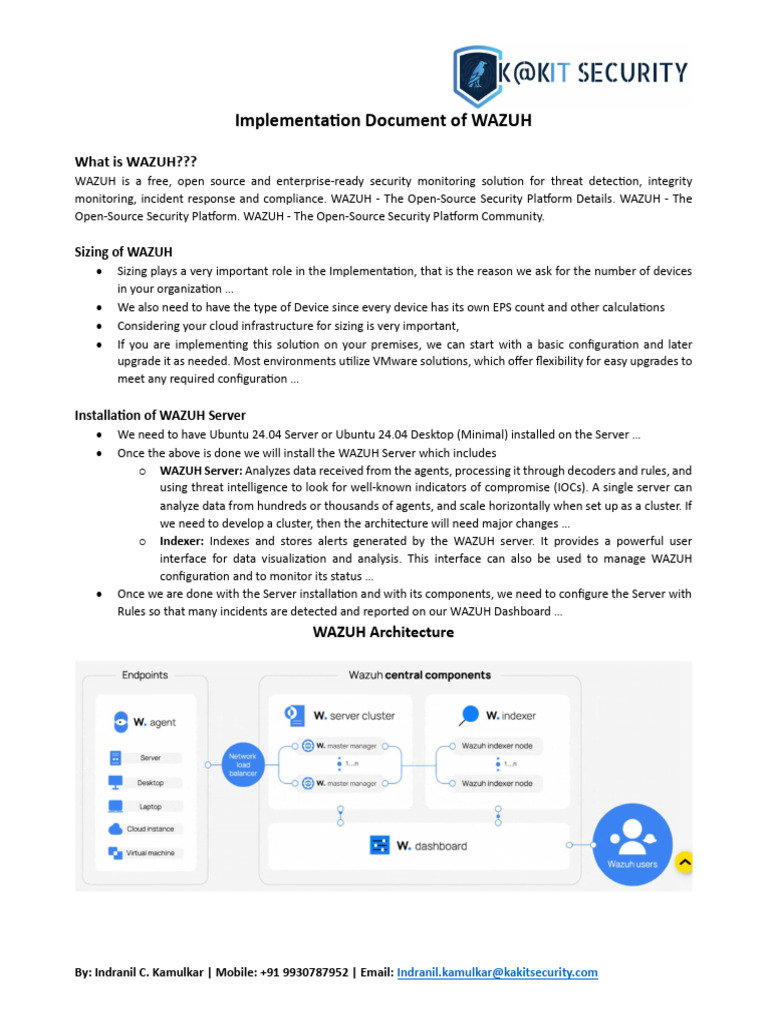 Implementation Document of WAZUH - Version - 2-7 | PDF | Load Balancing ...