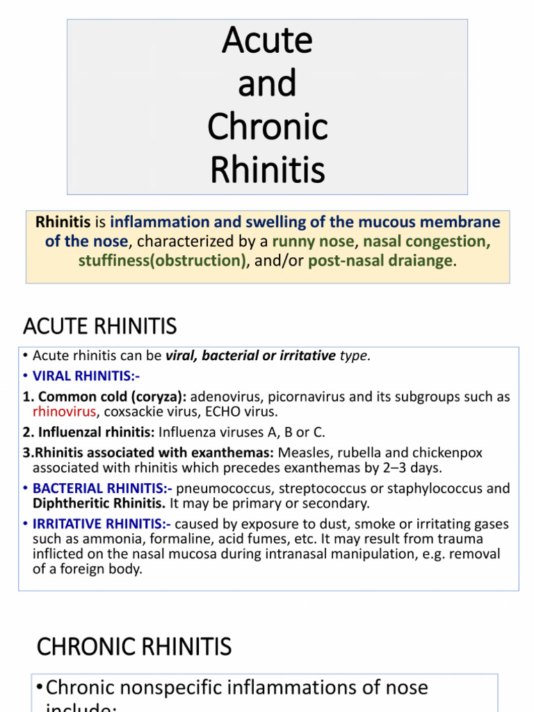6.RHINITIS Acute Chronic | PDF