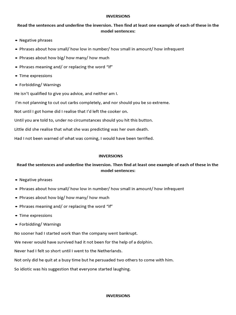 Inversions 1 | PDF